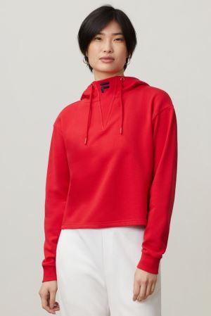 FILA Reecy Hoodies Red / White,Womens Clothing | CA.TYJVXC845